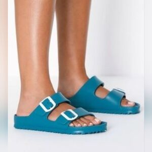 Birkenstock Teal Arizona Essentials Slip-On Sandals Size 38